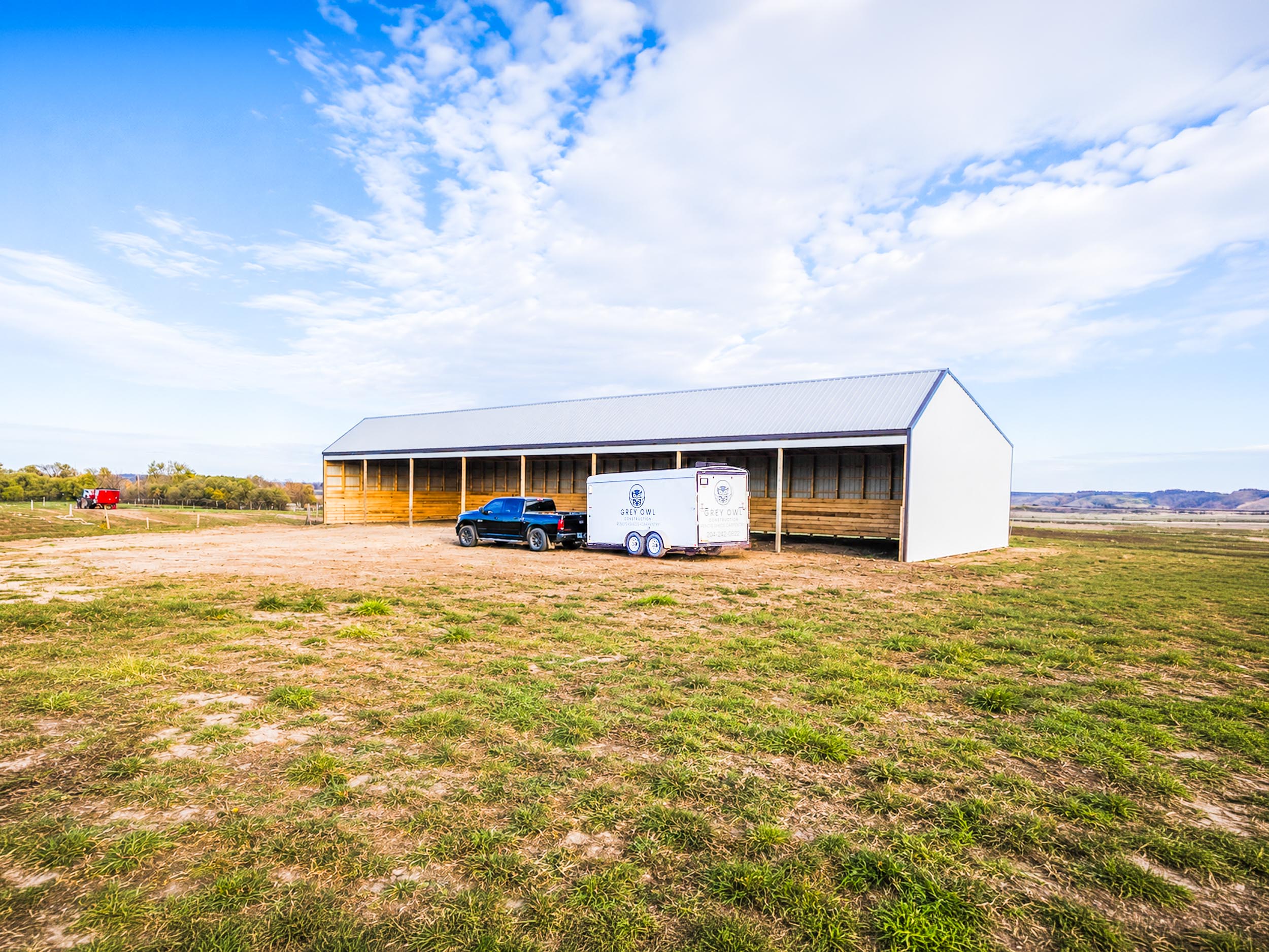 Completed farm shop near St. Léon, Manitoba