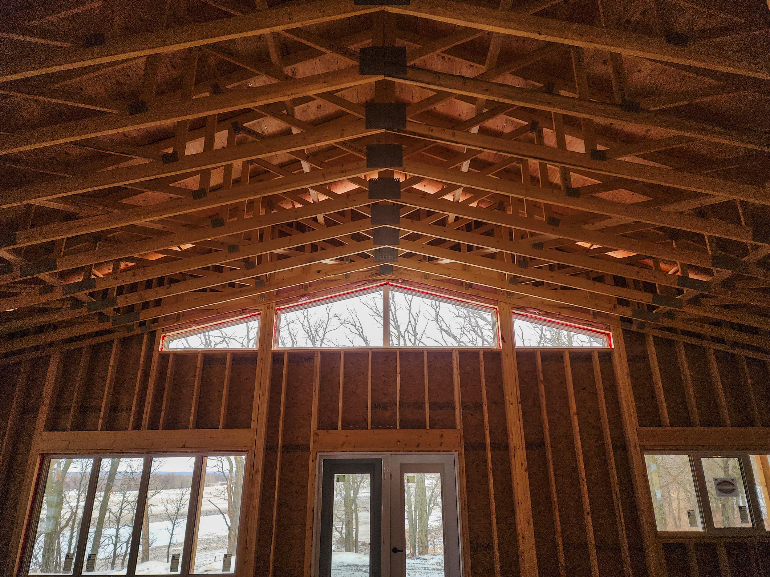 Windows installed during house shell construction