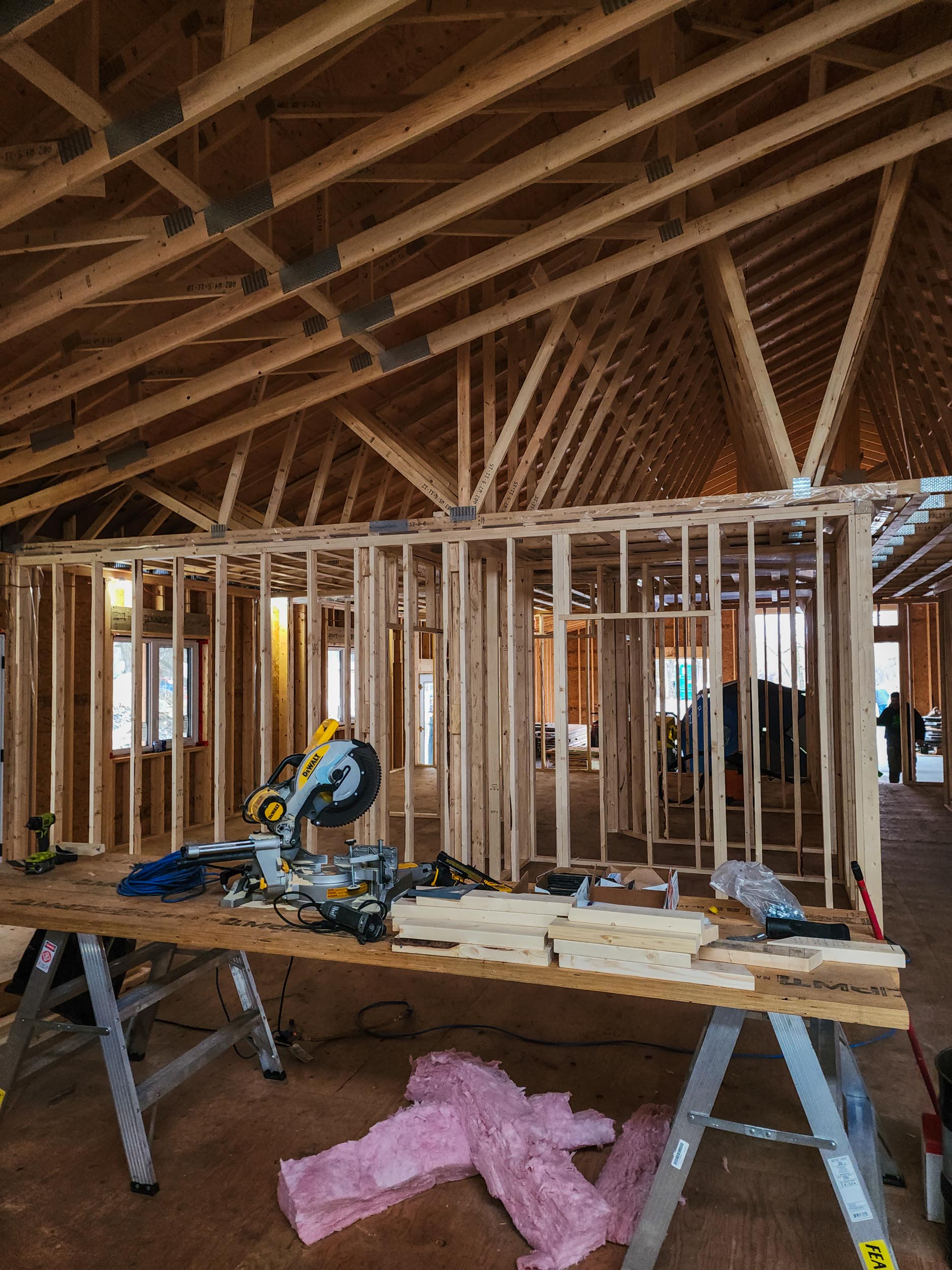 Interior framing for house in southern manitoba